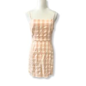 bp Peach and Cream Striped Mini Dress